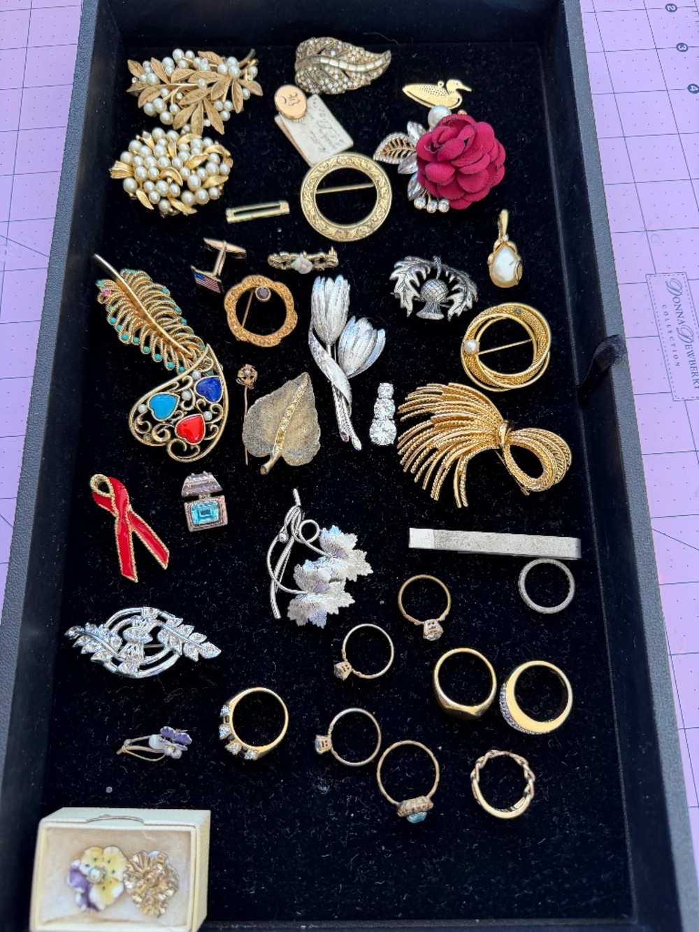Lot of Pins, Broaches, and rings.